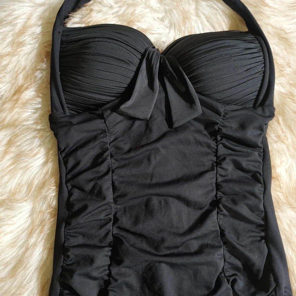 Seafolly Australia Womens Size 10 US 6 Black One Piece Swimsuit - Picture 2 of 6